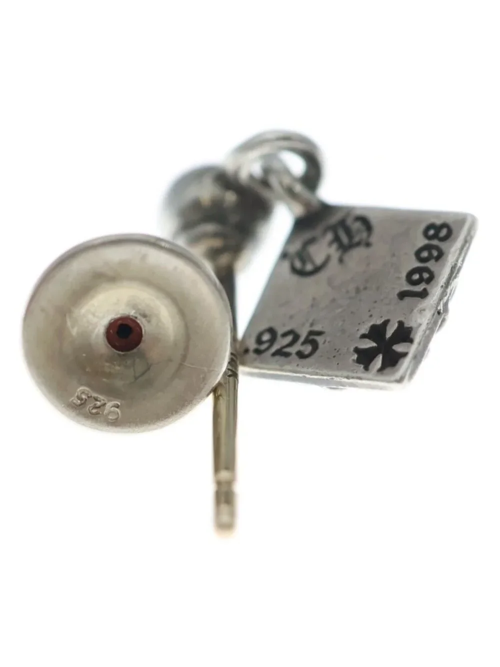 Chrome Hearts Pyramid Pls Drop Earrings Silver